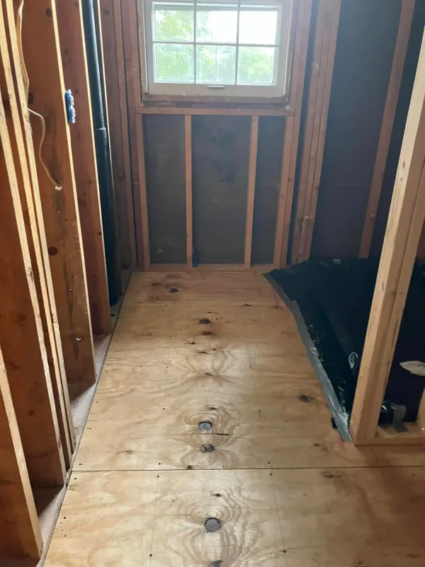 Bathroom plumbing during construction
