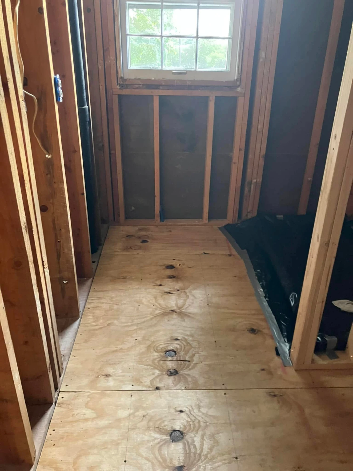 Bathroom plumbing during construction