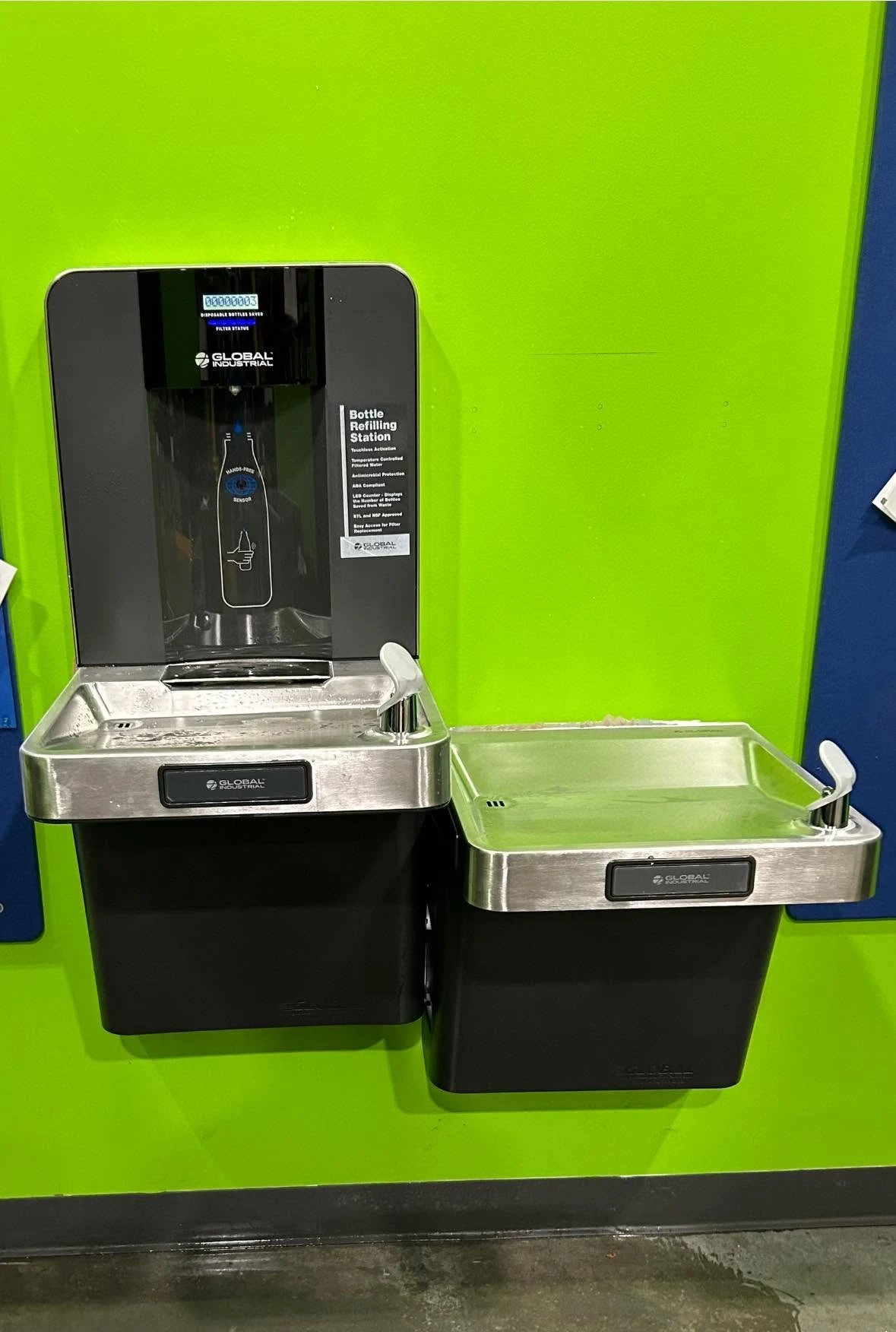 Bottle filling station and drinking fountains
